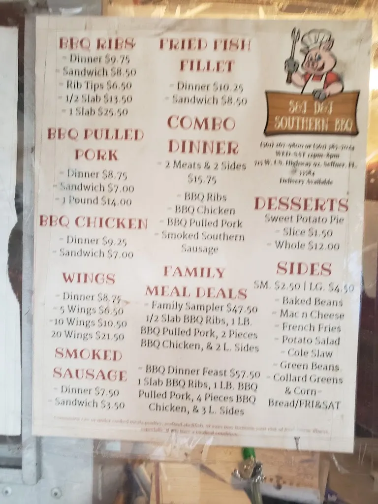 Menu_S&J D&J Southern BBQ_715 US-92, Seffner_image_old_2