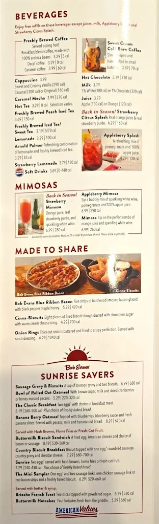 Menu_Bob Evans_Seffner, FL_image_old_1
