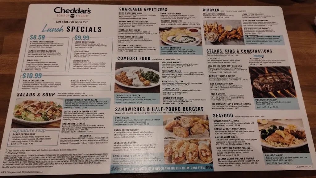 Menu_Cheddar's Scratch Kitchen_Brooksville, FL_image_old_1