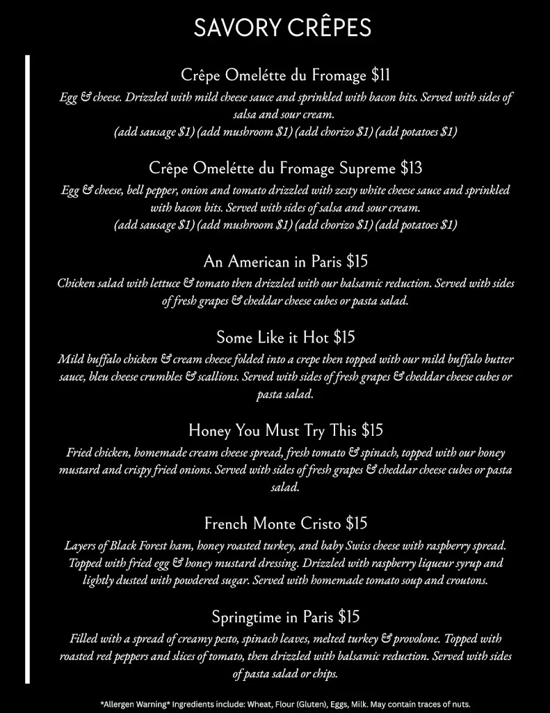 Menu_The Lazy Maid Crêperie_Brooksville, FL_image_old_1