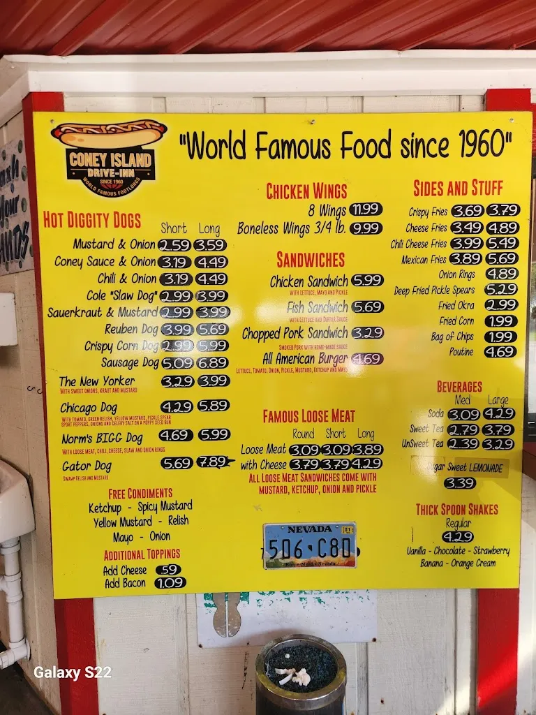 Menu_Coney Island Drive Inn_Brooksville, FL_image_old_1