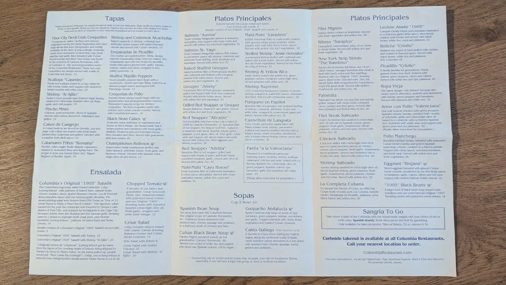 Menu_Columbia Restaurant_Tampa, FL_image_old_3