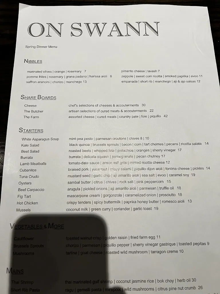 Menu_On Swann_Tampa, FL_image_old_1