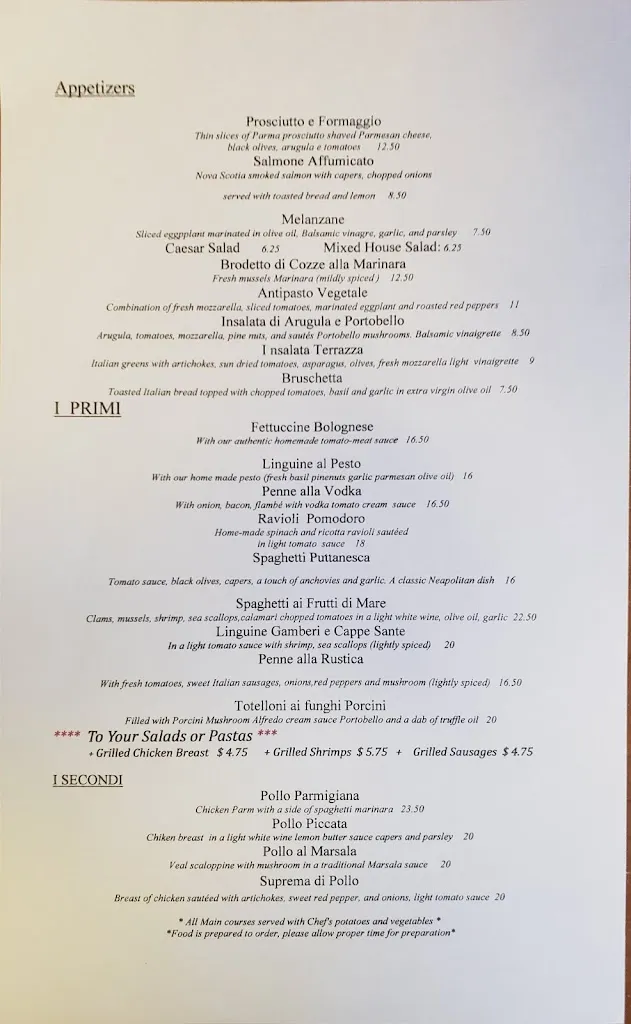 Menu_La Terrazza Restaurant_Tampa, FL_image_old_1