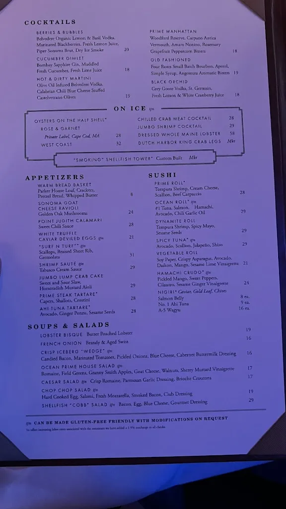 Menu_Ocean Prime_Tampa, FL_image_old_1