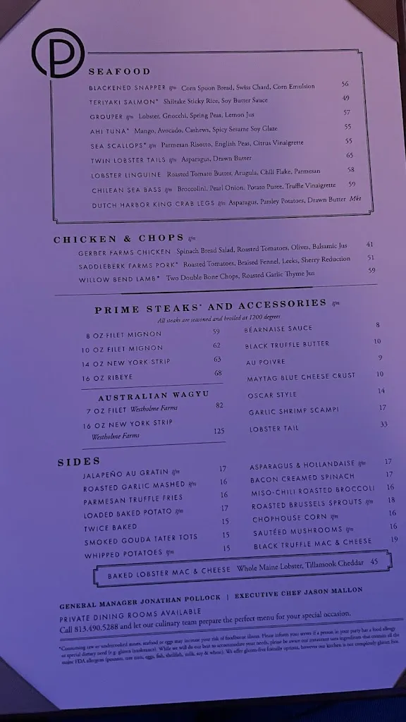 Menu_Ocean Prime_Tampa, FL_image_old_2