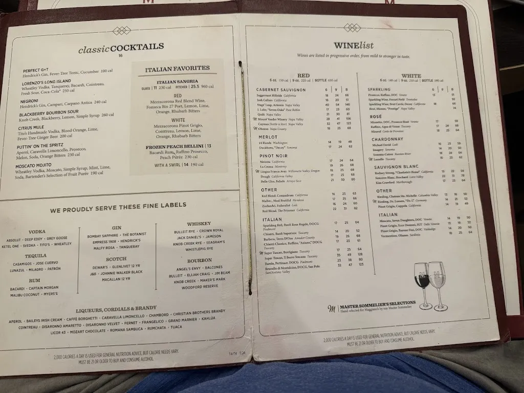 Menu_Maggiano's Little Italy_Orlando, FL_image_old_3