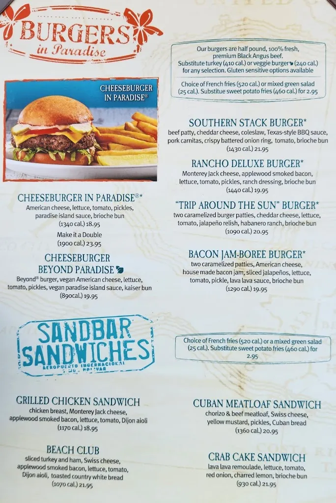 Menu_Jimmy Buffett's Margaritaville_Orlando, FL_image_old_1