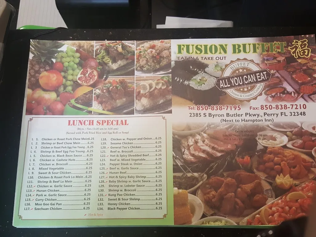 Menu_Fusion Buffet_Perry, FL_image_old_1
