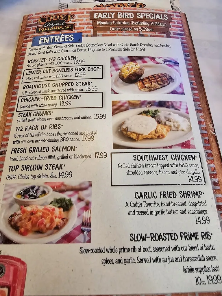 Menu_Cody's Original Roadhouse - Spring Hill_Spring Hill, FL_image_old_1