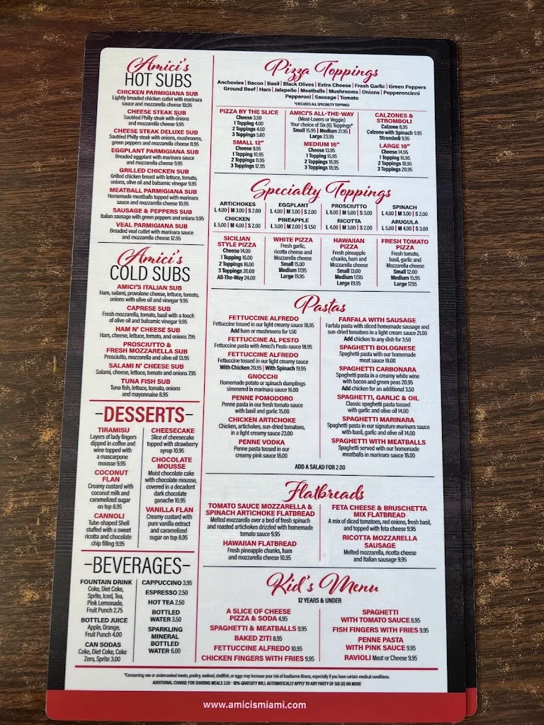 Menu_Amici's_Miami, FL_image_old_1