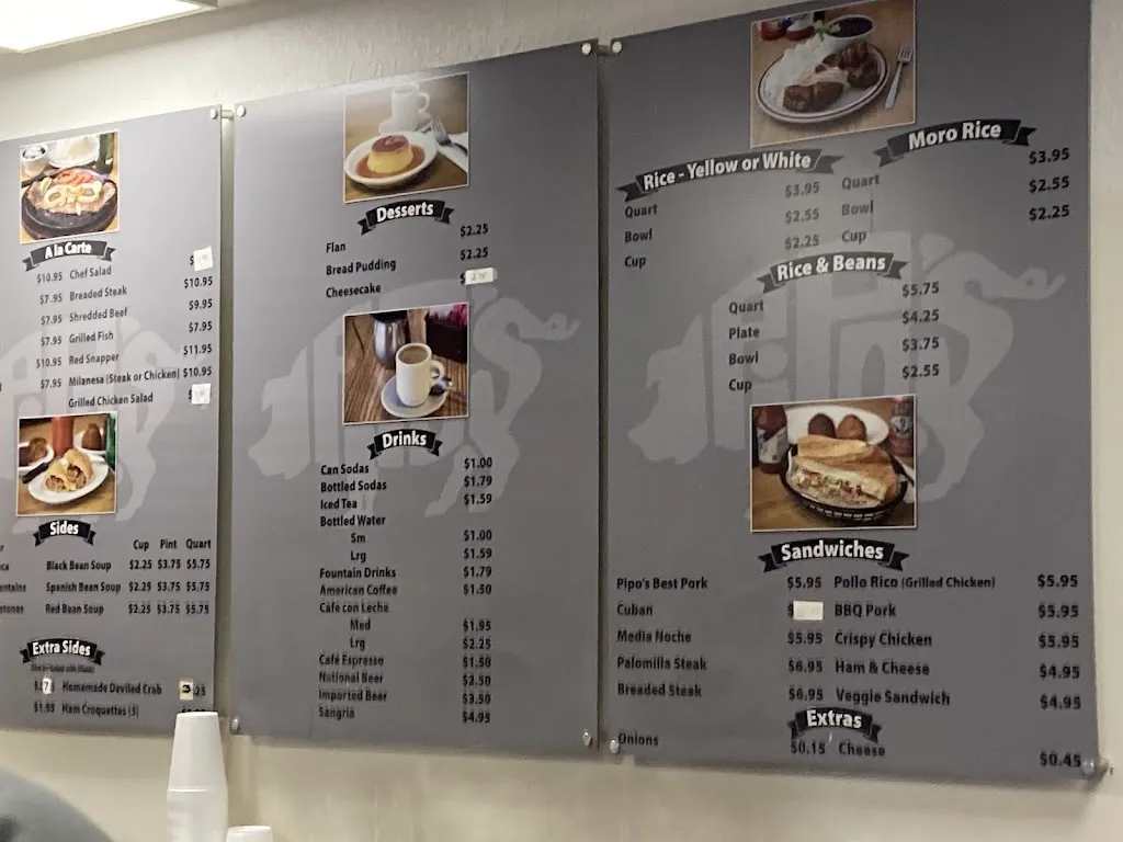 Menu_Pipo's Restaurant_Tampa, FL_image_old_3