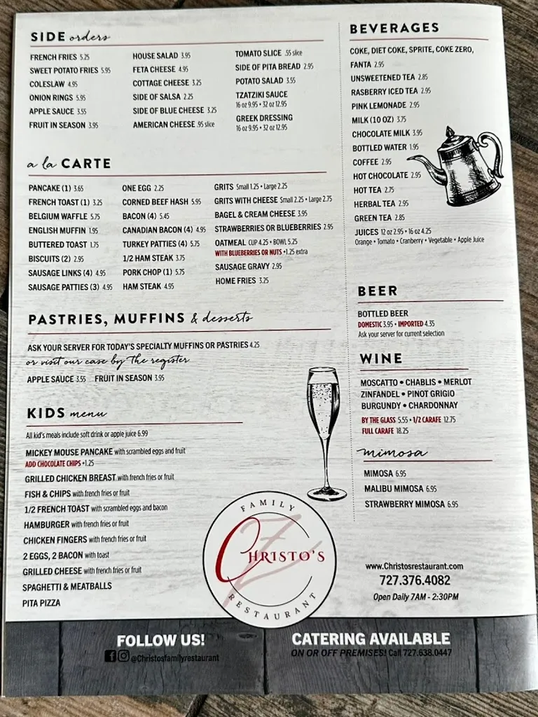Menu_Christo's Restaurant_Trinity, FL_image_old_1