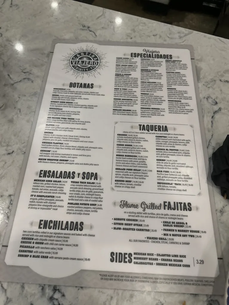 Menu_Cantina Viajero_Trinity, FL_image_old_2