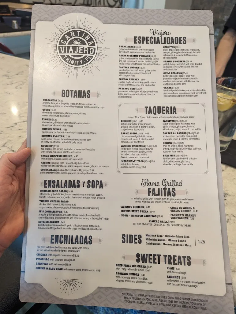 Menu_Cantina Viajero_Trinity, FL_image_old_3
