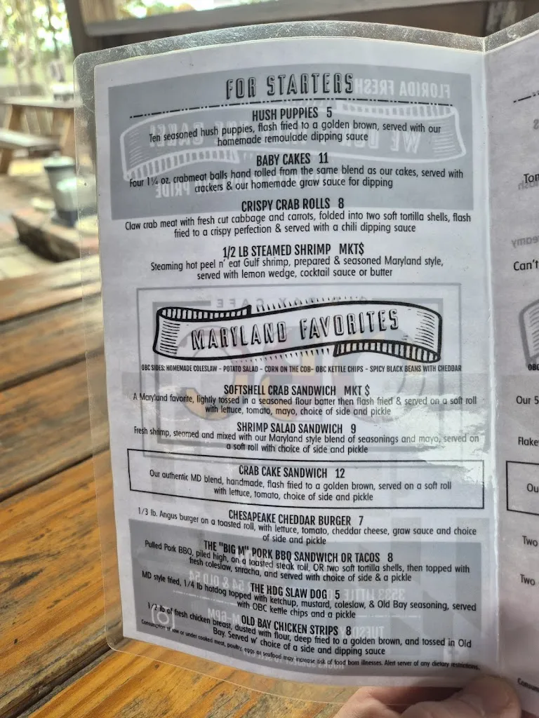 Menu_Old Bay Cafe Trinity_New Port Richey, FL_image_old_2