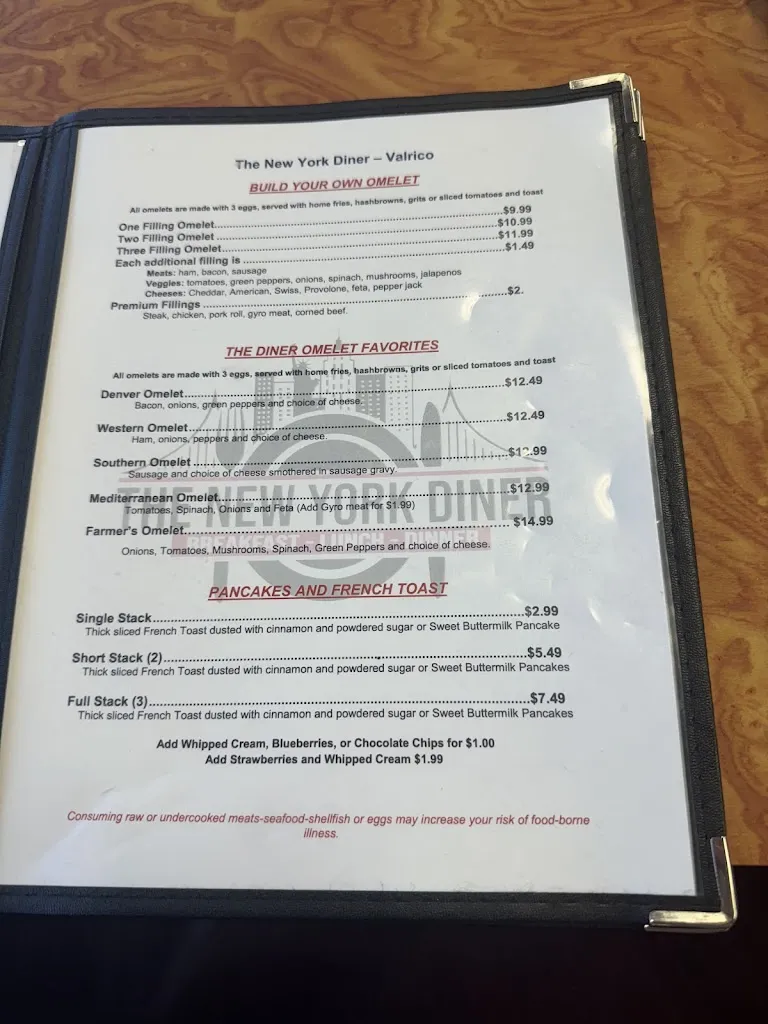 Menu_The New York Diner- Valrico_Valrico, FL_image_old_1