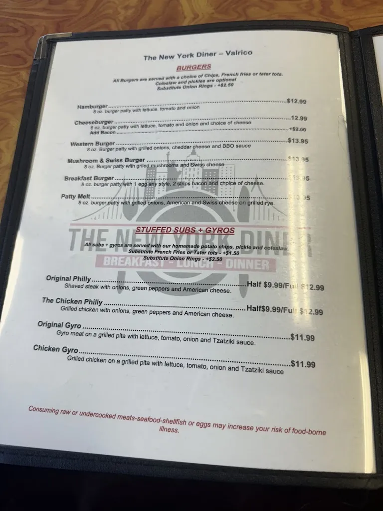 Menu_The New York Diner- Valrico_Valrico, FL_image_old_3