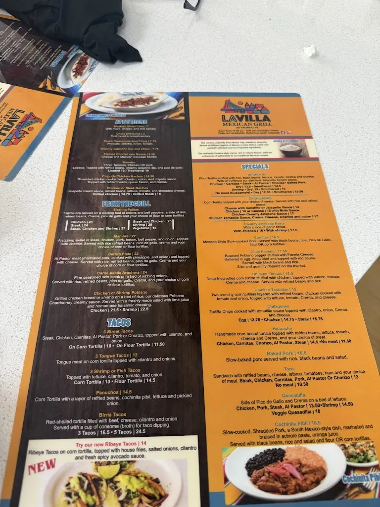 Menu_La Villa Mexican Grill_Valrico, FL_image_old_2