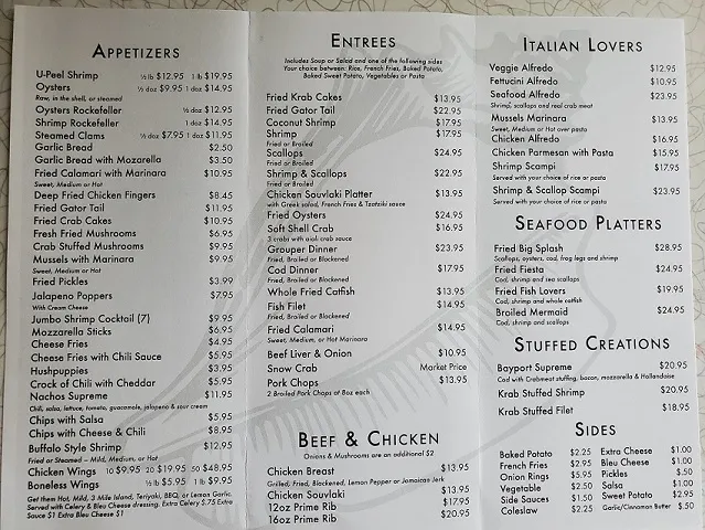 Menu_Bayport Inn_Spring Hill, FL_image_old_1