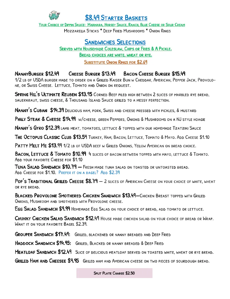Menu_My Nanny's Restaurant_Spring Hill, FL_image_old_2