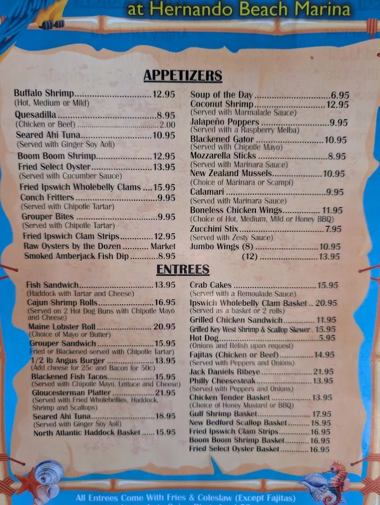 Menu_Hernando Beach Tropical Grille_Hernando Beach, FL_image_old_1