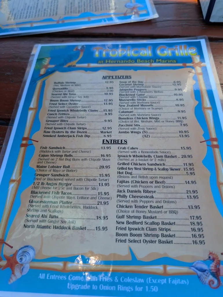 Menu_Hernando Beach Tropical Grille_Hernando Beach, FL_image_old_2