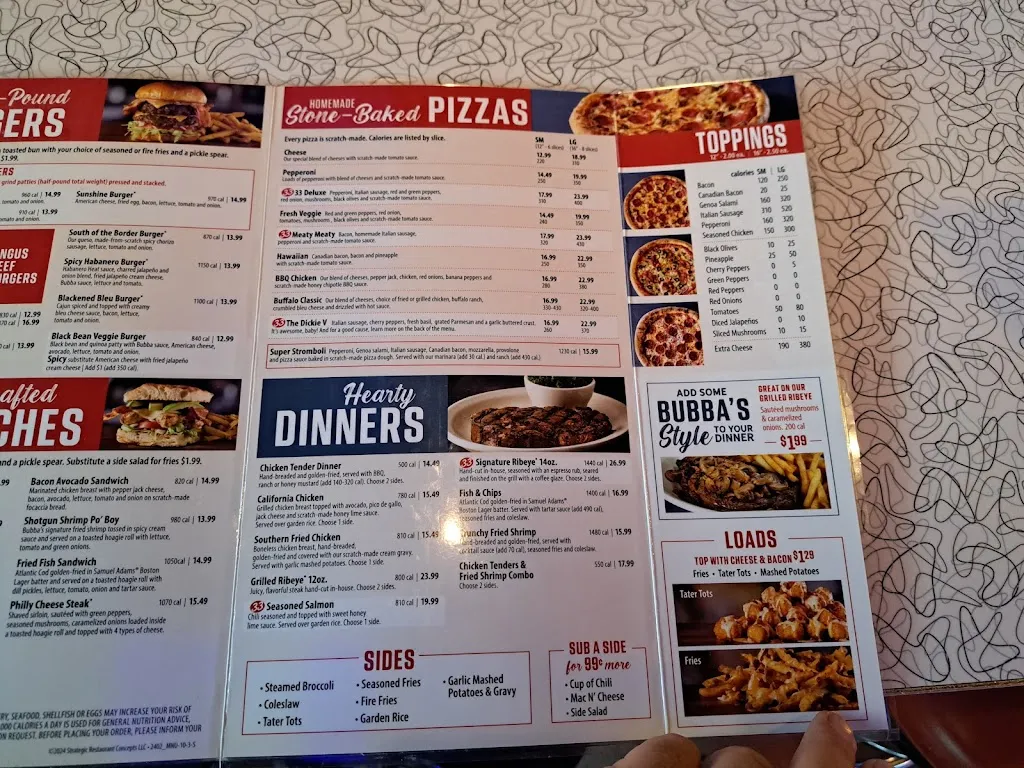 Menu_Bubba's 33_Wesley Chapel, FL_image_old_2