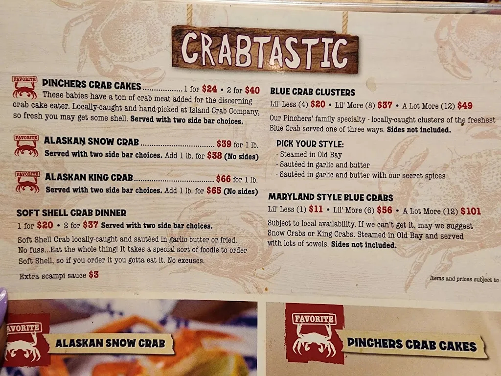 Menu_Pinchers_Wesley Chapel, FL_image_old_1
