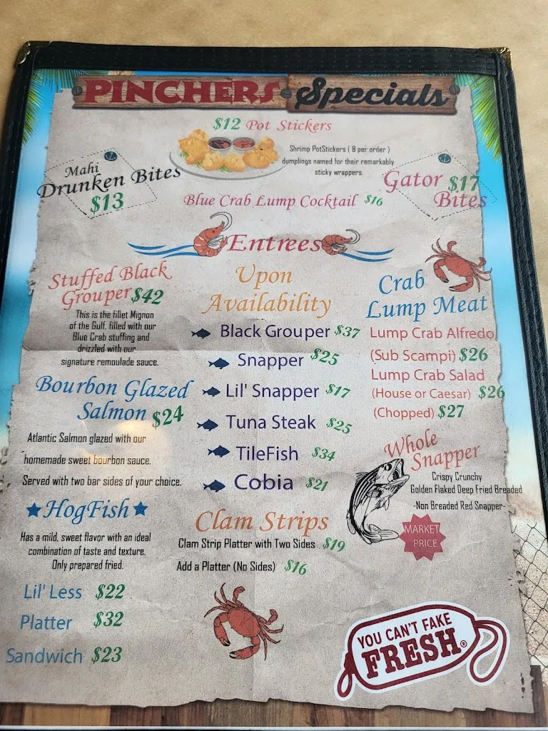 Menu_Pinchers_Wesley Chapel, FL_image_old_2