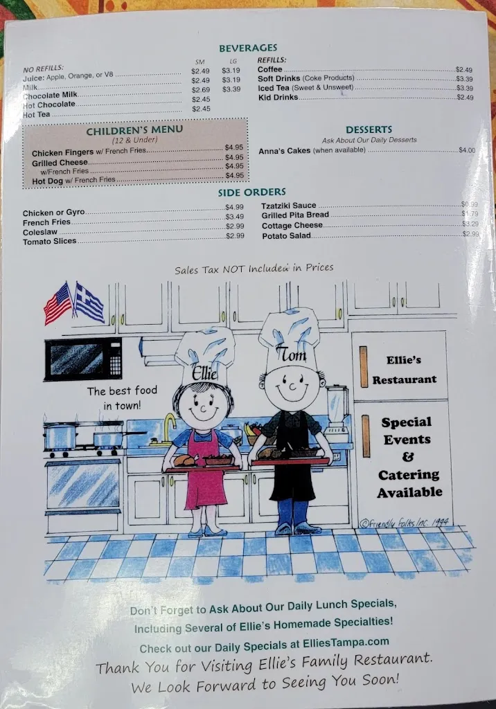Menu_Ellie's Breakfast & Lunch_Tampa, FL_image_old_1