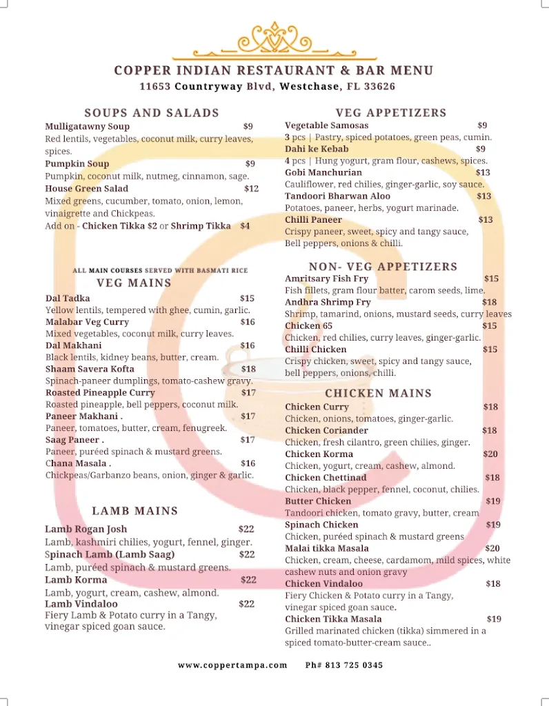 Menu_Copper Indian Cuisine_Tampa, FL_image_old_2
