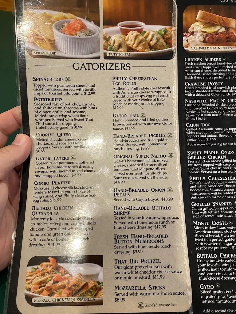 Menu_Gator's Dockside Yulee_Yulee, FL_image_old_2