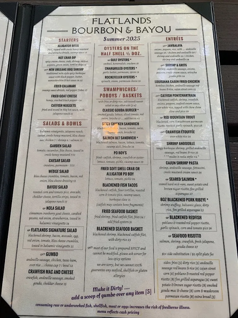 Menu_Flatlands Bourbon and Bayou_Alpharetta, GA_image_old_1
