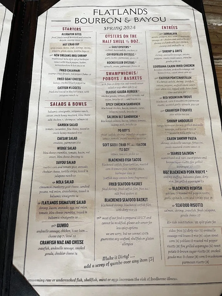 Menu_Flatlands Bourbon and Bayou_Alpharetta, GA_image_old_3