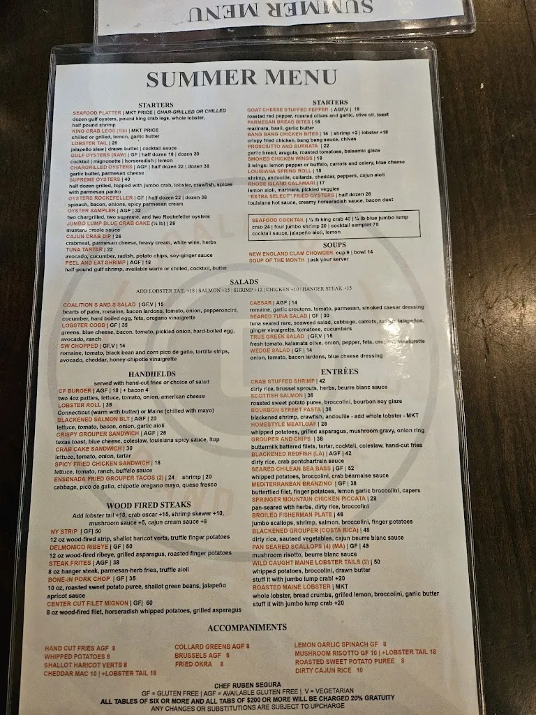 Menu_Coalition Steak and Seafood_Alpharetta, GA_image_old_1