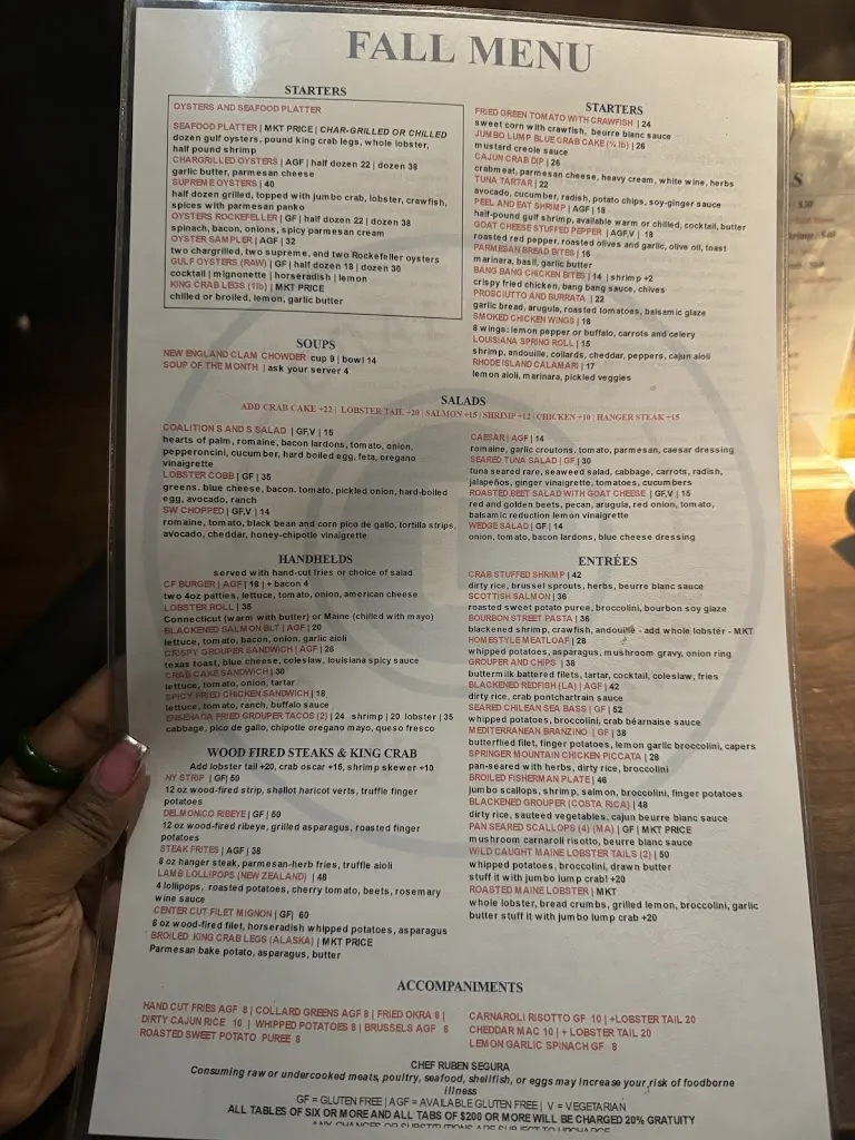 Menu_Coalition Steak and Seafood_Alpharetta, GA_image_old_2