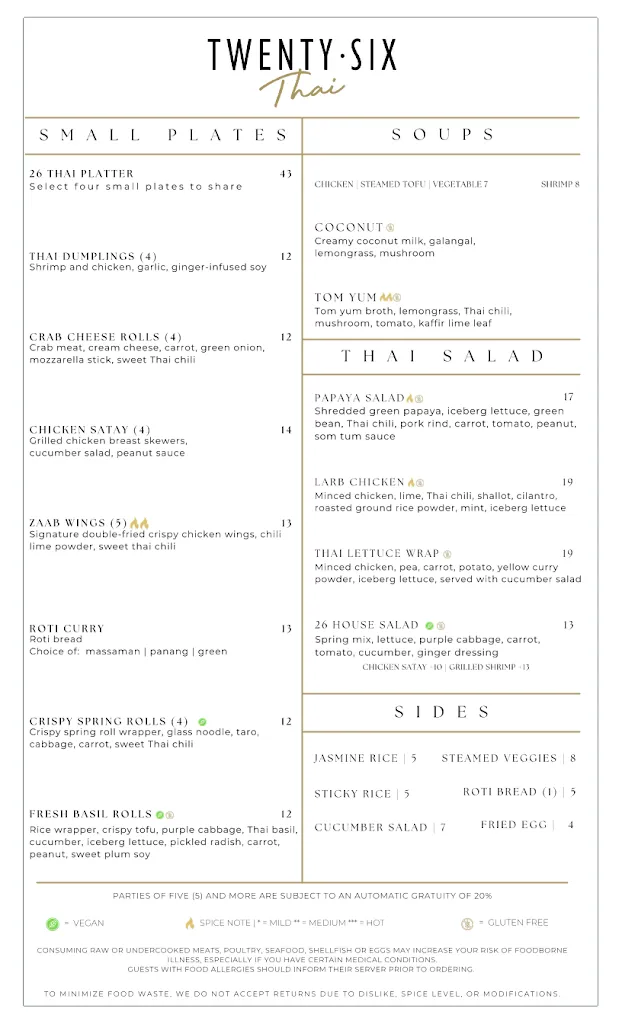 26 Thai Kitchen & Bar (Alpharetta) restaurante en Alpharetta, GA